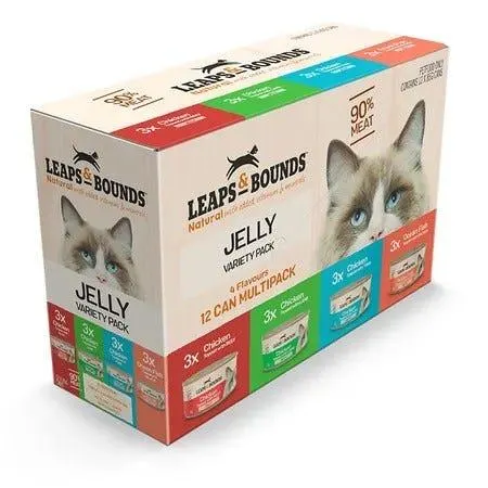 Leaps & Bounds Cat Food In Jelly Variety Pack 85gx12