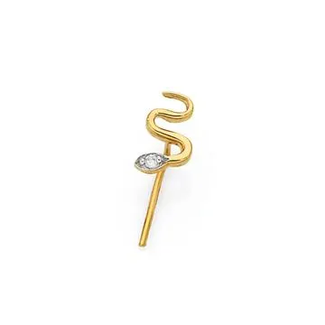 9ct Gold Diamond-set Snake Nose Stud