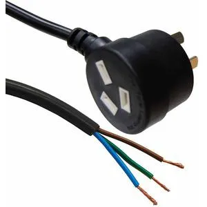 Cord Set 2m Black 1.5mm 3c PVC Flex 3Pin BE Plug