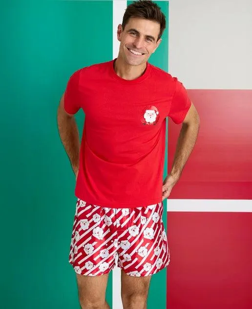 Men's Santa Satin Stripe PJ Set