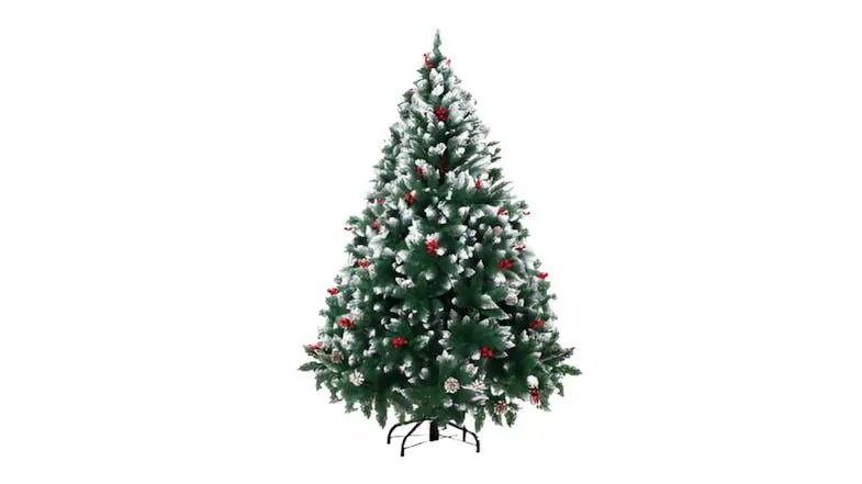 TSB Living Faux Christmas Tree with Frosted Tips, Nature-Inspired Decorations 180cm