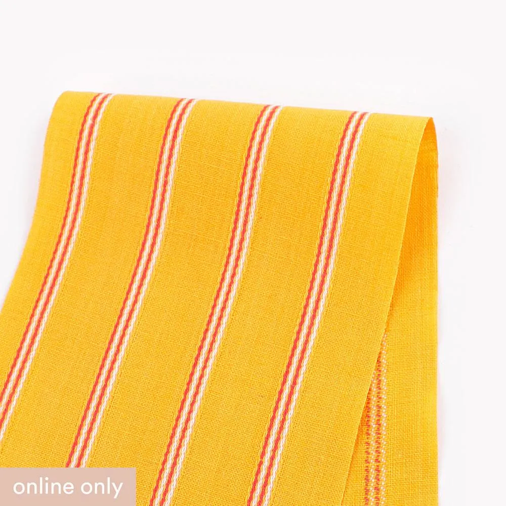 Woven Stripe Linen / Cotton - Sunflower