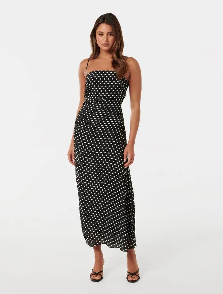 Maisy Ruched-Side Midi Dress