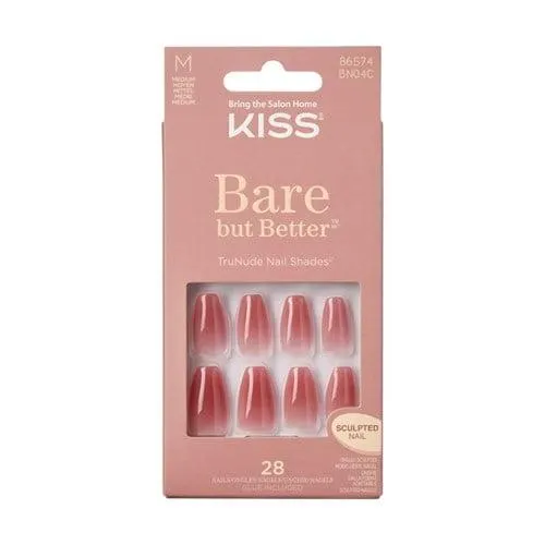 Kiss Bare But Better Nails Nude 28pk