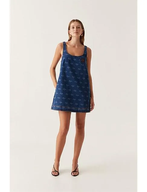 Ratio Logo Denim Mini Dress
