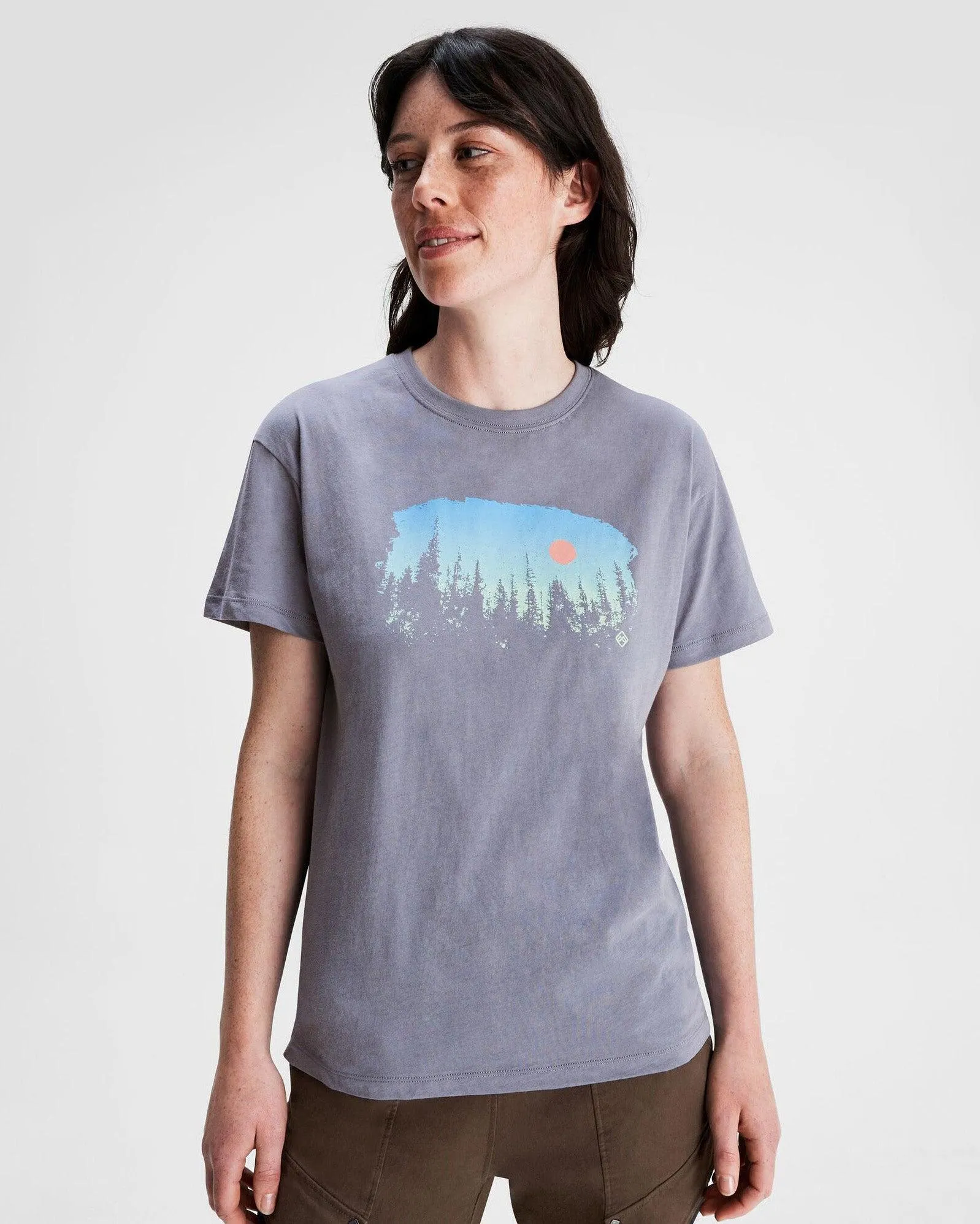 Women's Tree Line Organic Cotton T-shirt - Dark Haze