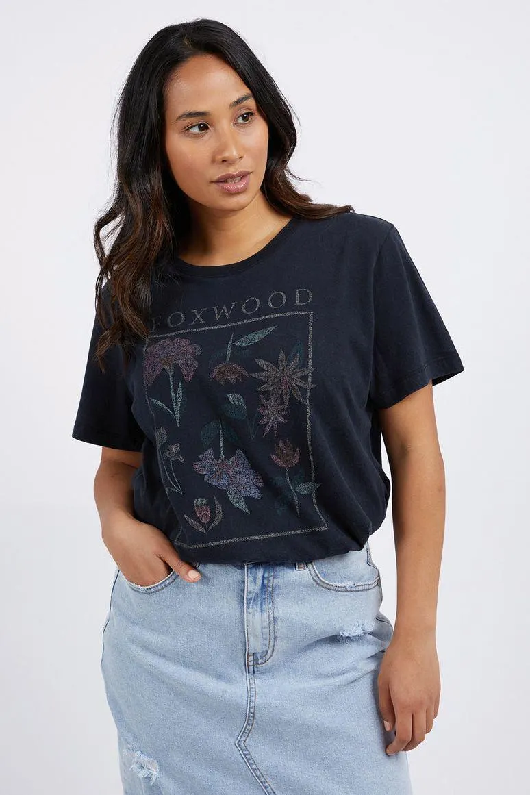 Wild Flower Tee | Washed Black