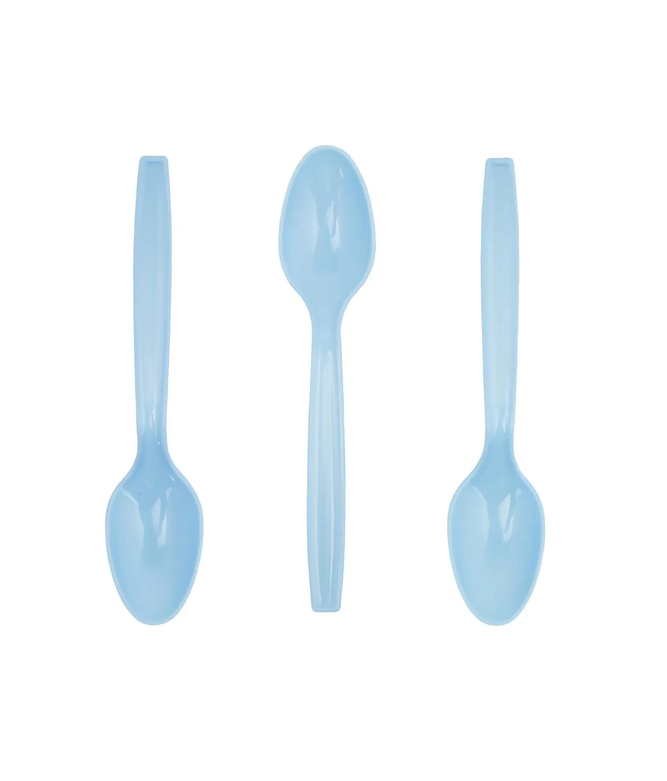 Light Blue PP Reusable Spoons 50pc 15cm