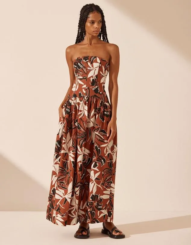 Emma Strapless Panelled Maxi Dress
