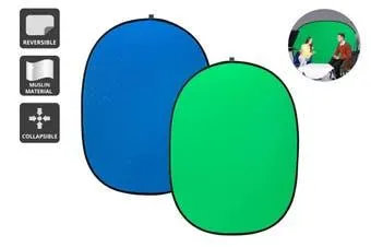 Kogan Reversible Collapsible Pop Up Chroma Key Background Screen (Green & Blue, 150 x 200cm)