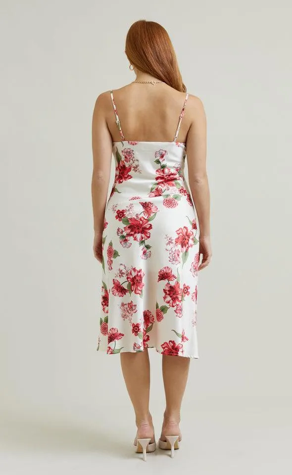 Satin Bias Cowl Slip Dress