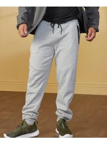 Men's Elite Active Zipper Panel Trackpants in Grey Marle