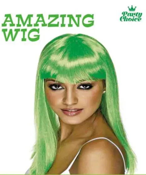 WIG LONG STRAIGHT GREEN