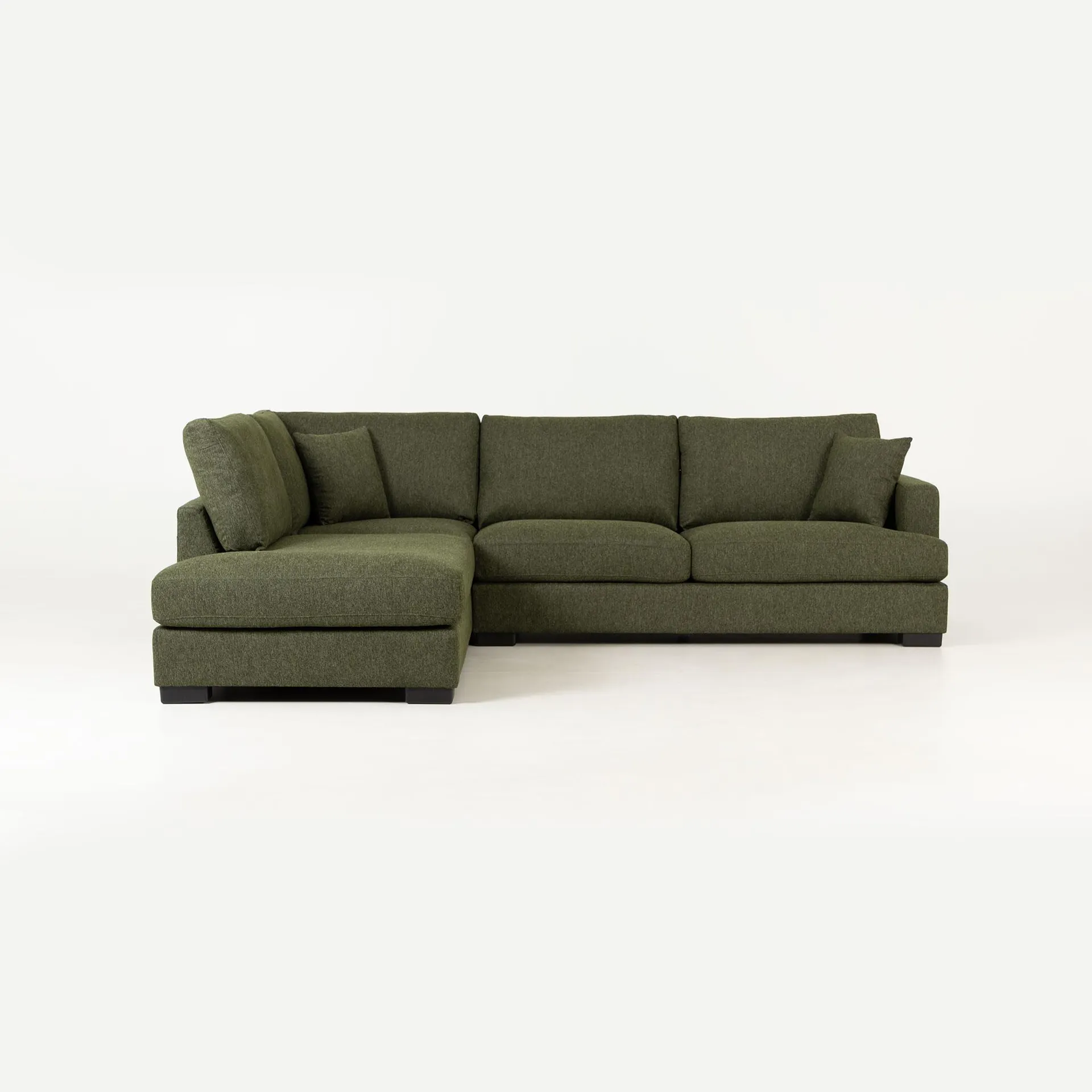 Milana 4 Seater Corner Chaise Left Hand Facing, Green