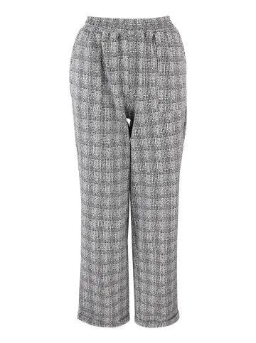 Women's Checked Cuff Joggers in Black / White Check