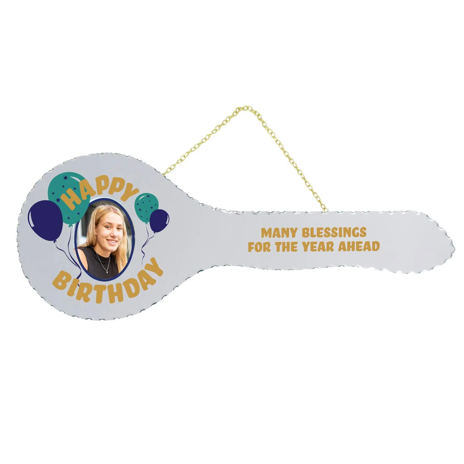 21st Mirror Key Blue Balloons Photo 524x205mm