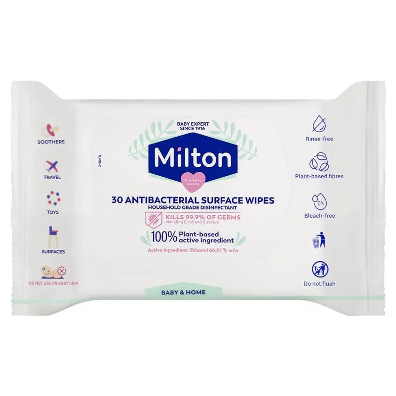 Milton Wipes Antibacterial Surface 30 Pack
