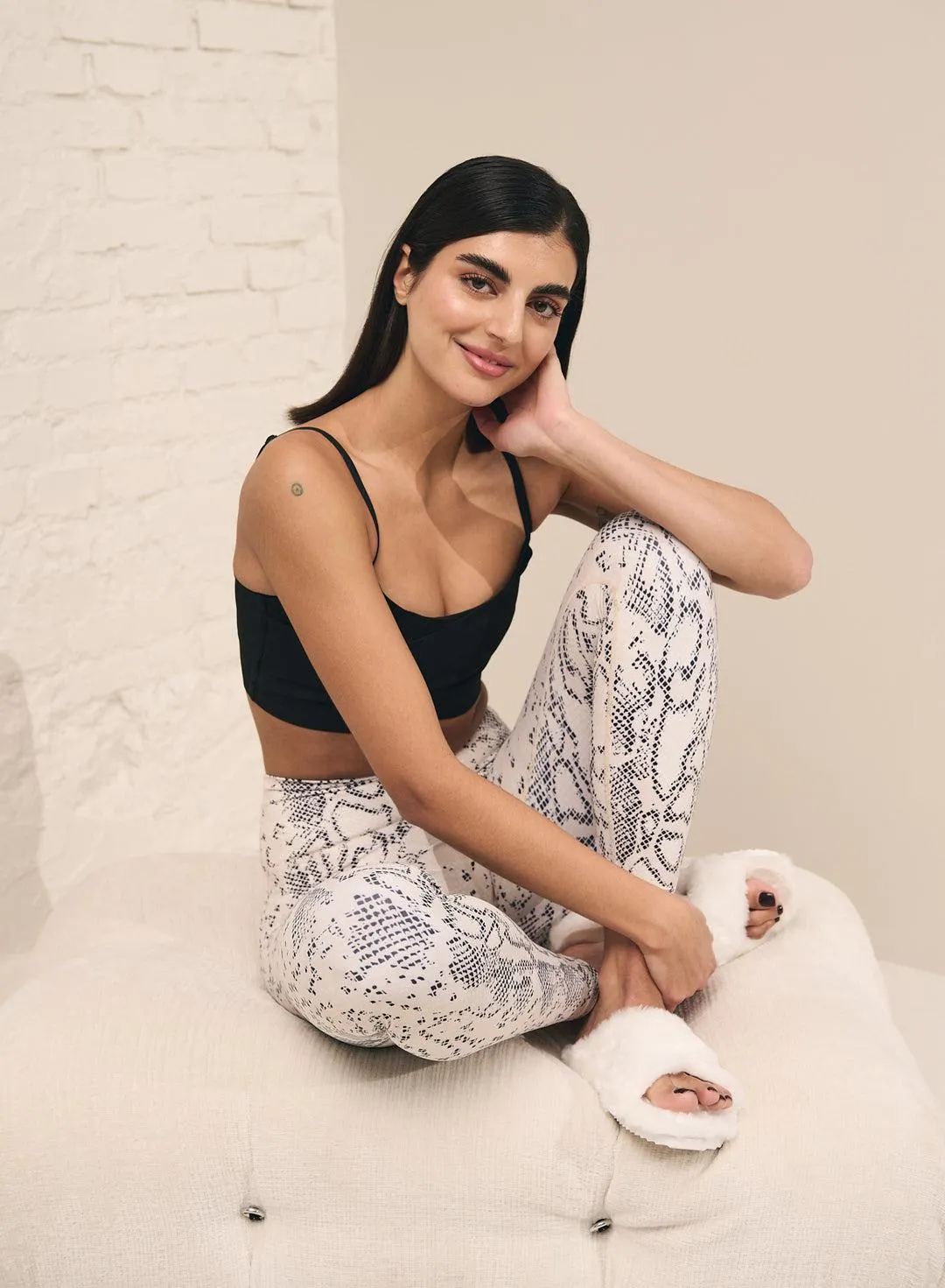 OFF-WHITE FAUX FUR SANDALS