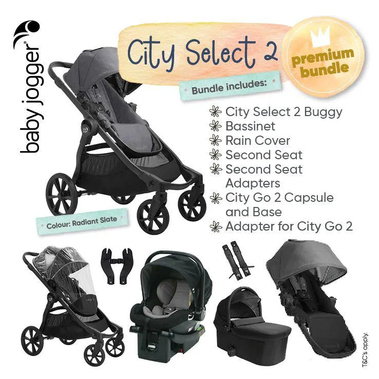 Baby Jogger City Select 2 Premium Bundle - Radiant Slate