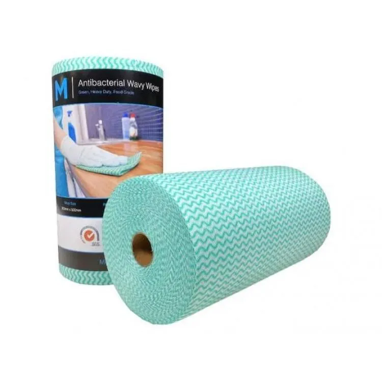 45m Antibacterial Cleaning Wipes - 90 Heavy Duty Sheets - 30cm x 50cm - Green