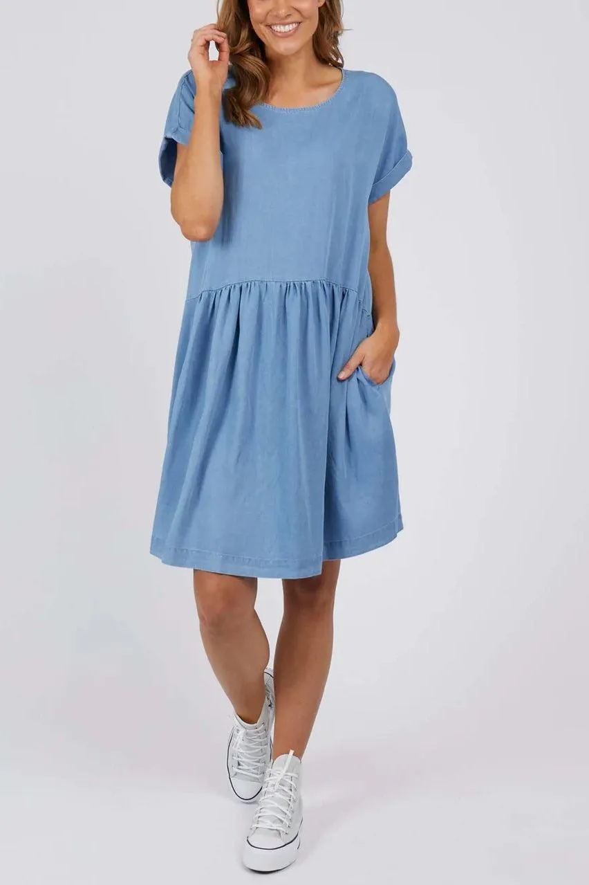 Harlow Chambray Dress - Blue