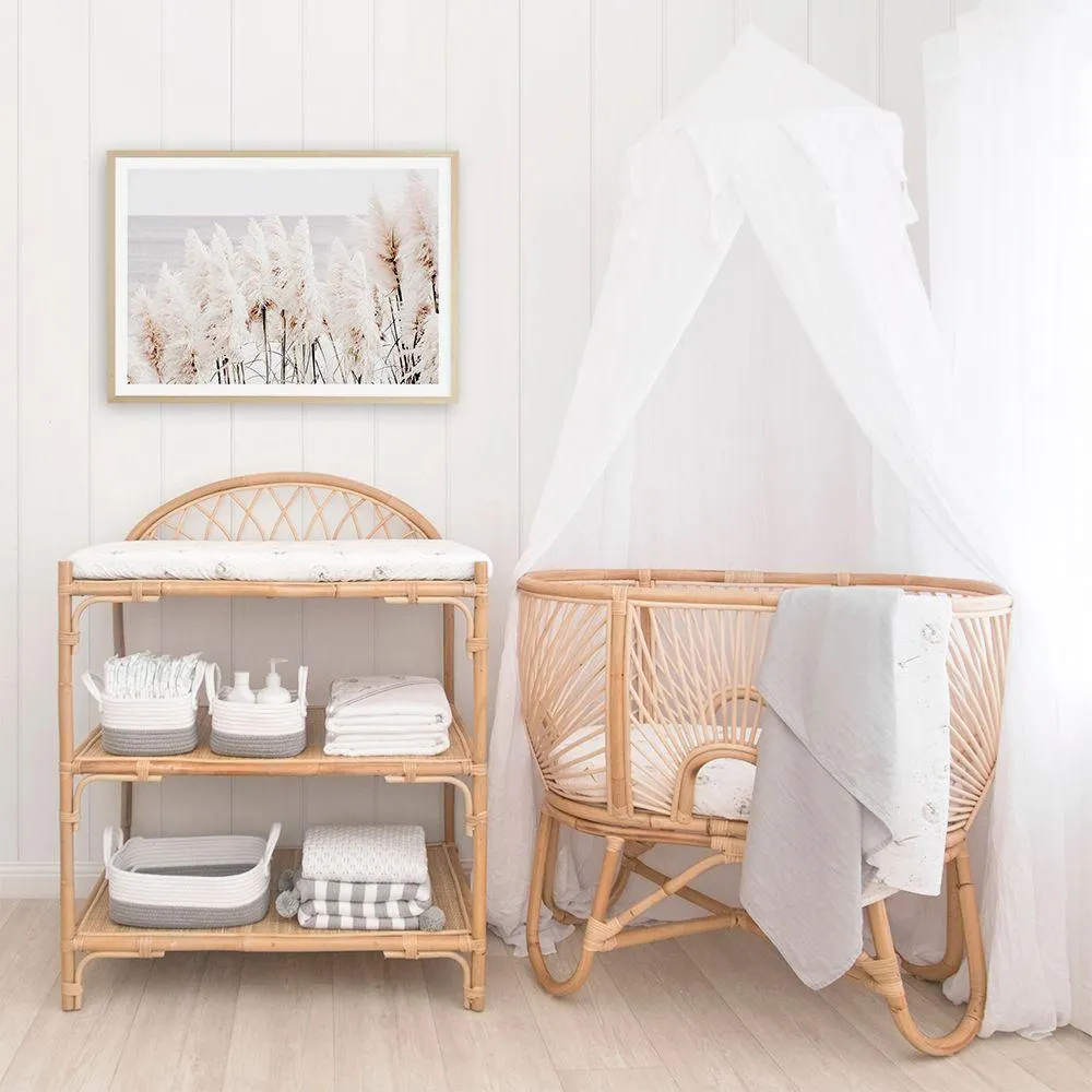 Living Textiles Organic Cotton Muslin Bassinet Fitted Sheet - 2 Pack