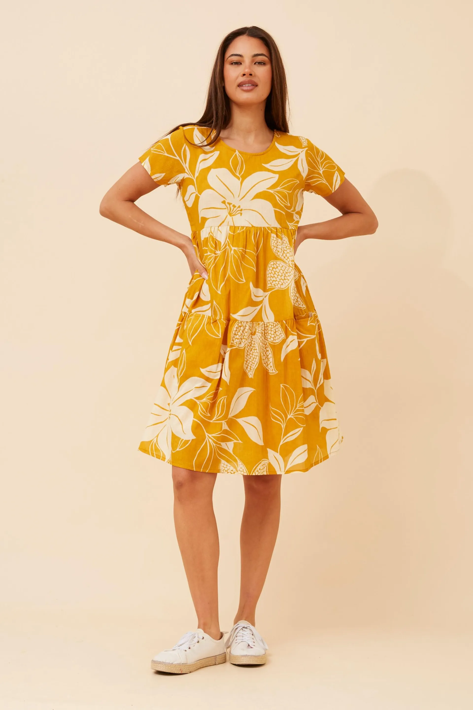 AARNA LEAF PRINT DRESS
