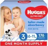 Huggies Ultra Dry Size 3 Boy - 176 Nappies