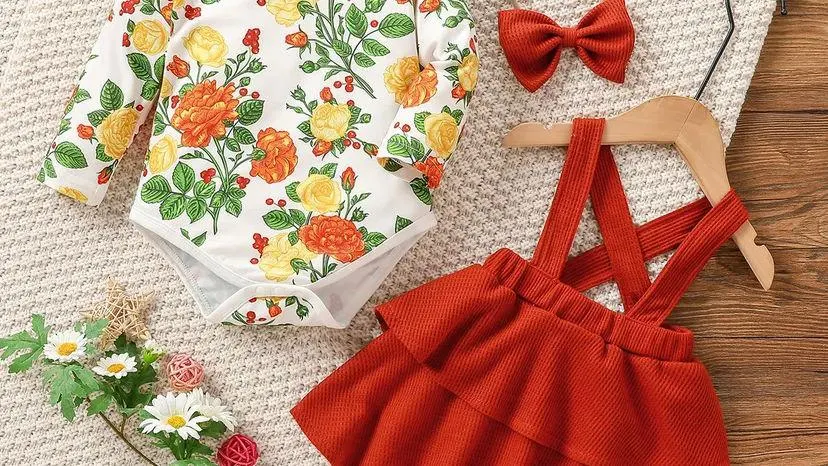 Baby girl Floral Print 3pcs set