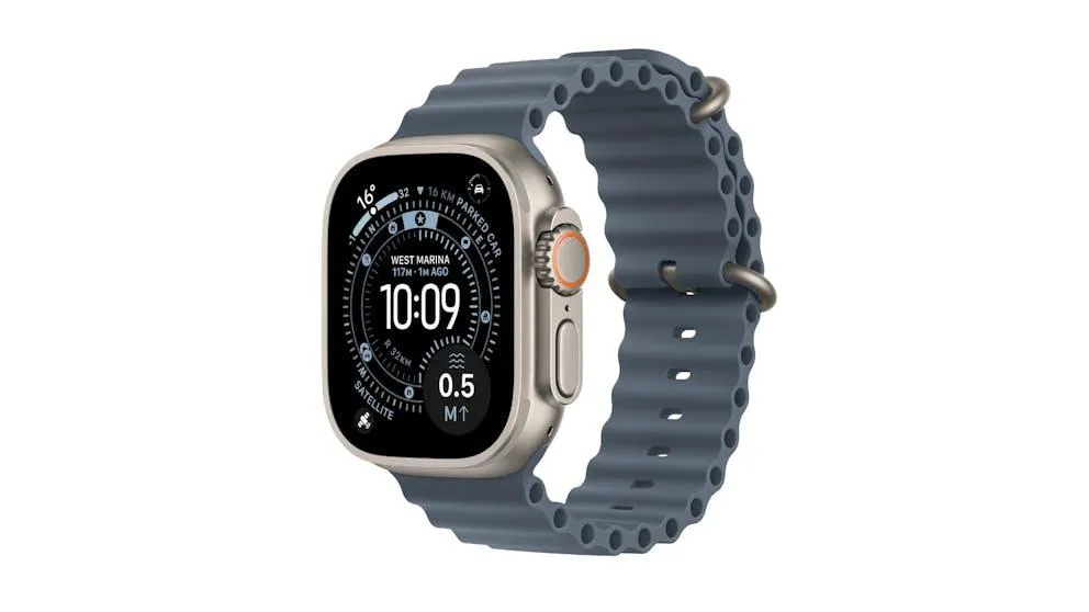 Apple Watch Ultra 3 GPS + Cellular 49mm Natural Titanium Case with Anchor Blue Ocean Band