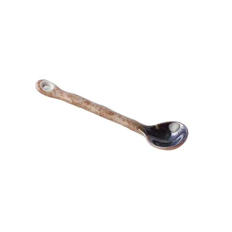 Porcelain speckled glazed spoon 12cm