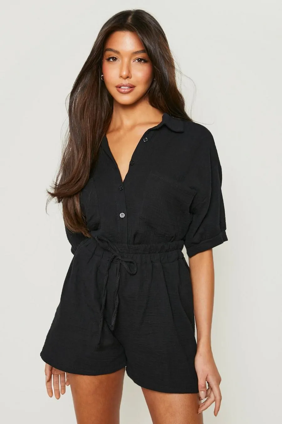 Crinkle Crop Shirt & Shorts Set