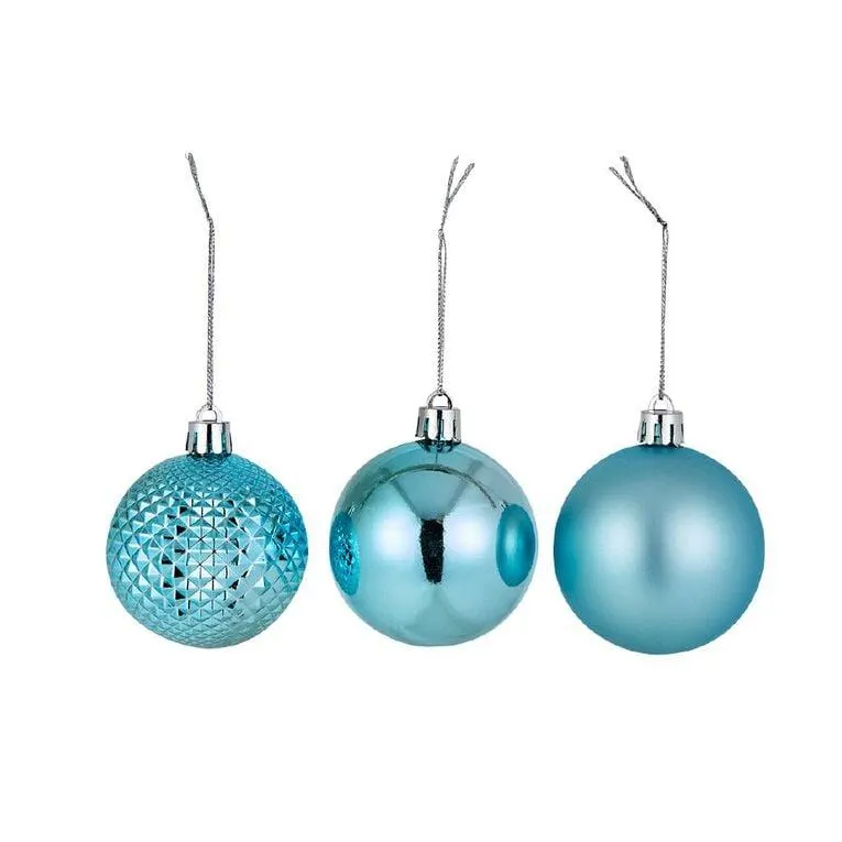 Wonderland Christmas Baubles 6cm Ice Blue 10 Pack