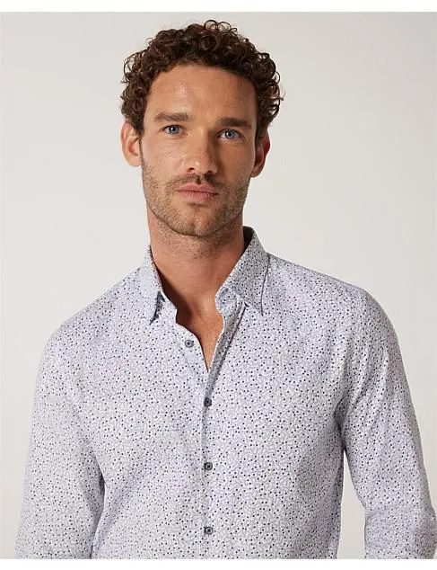 Slim Stretch Long Sleeve Micro-Floral Shirt