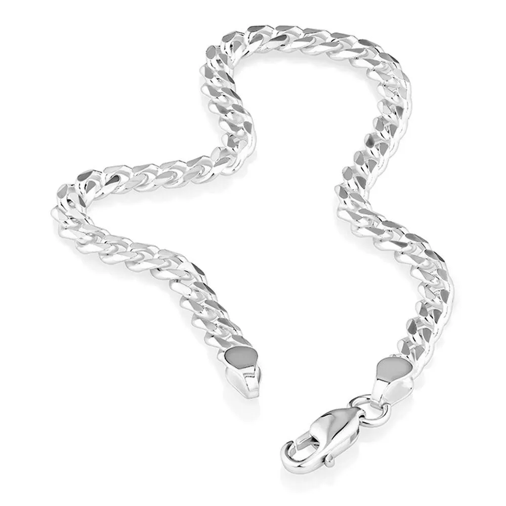 19cm (7”) 3mm-3.5mm Width Curb Bracelet in Sterling Silver