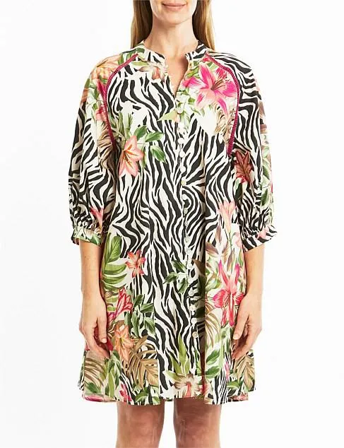 Tropical Animal Print Dress