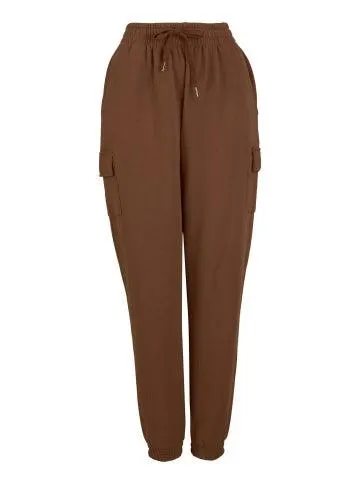 Women's Peached Cargo Trackpant in Chestnut