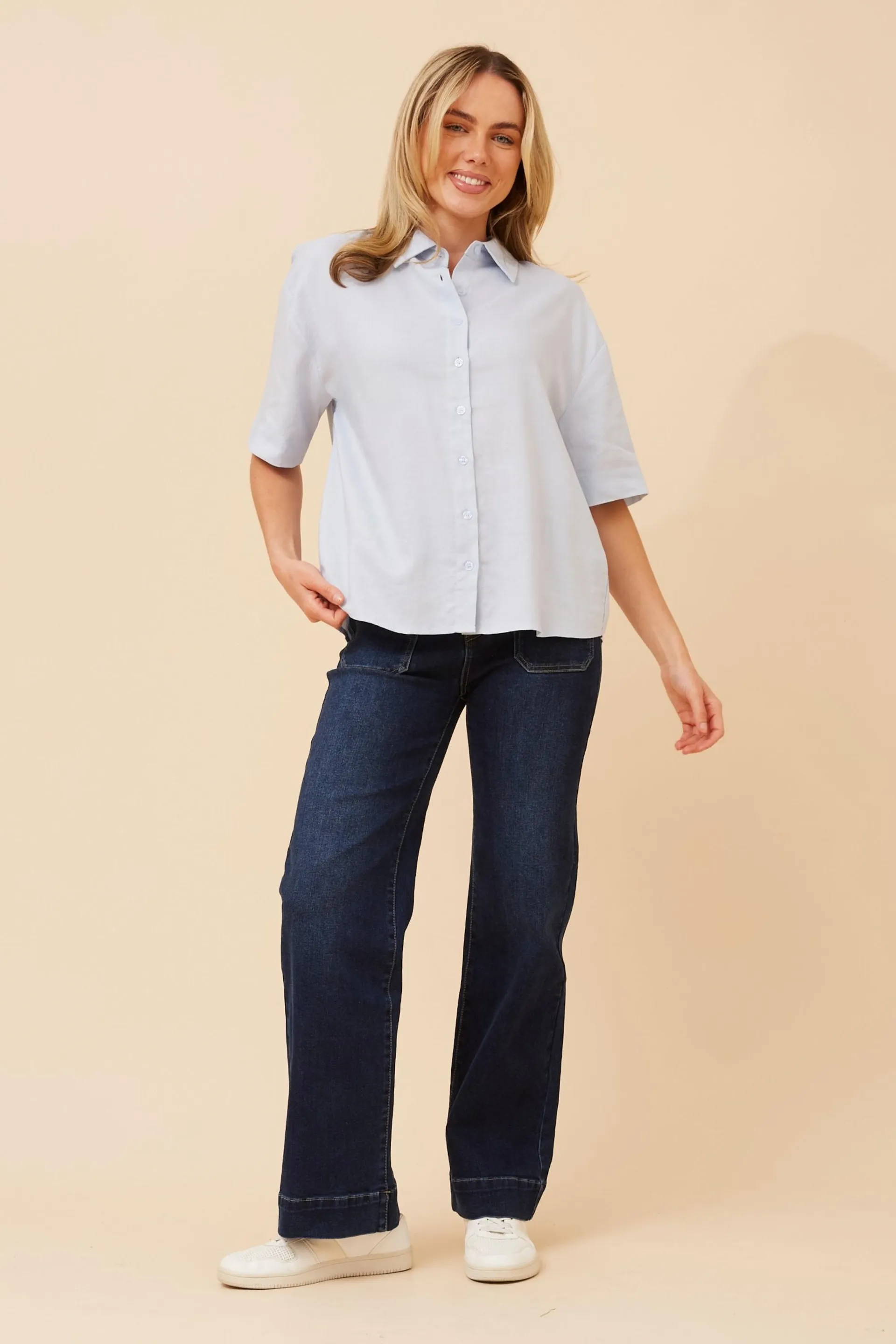 CALEB LINEN BLEND TOP