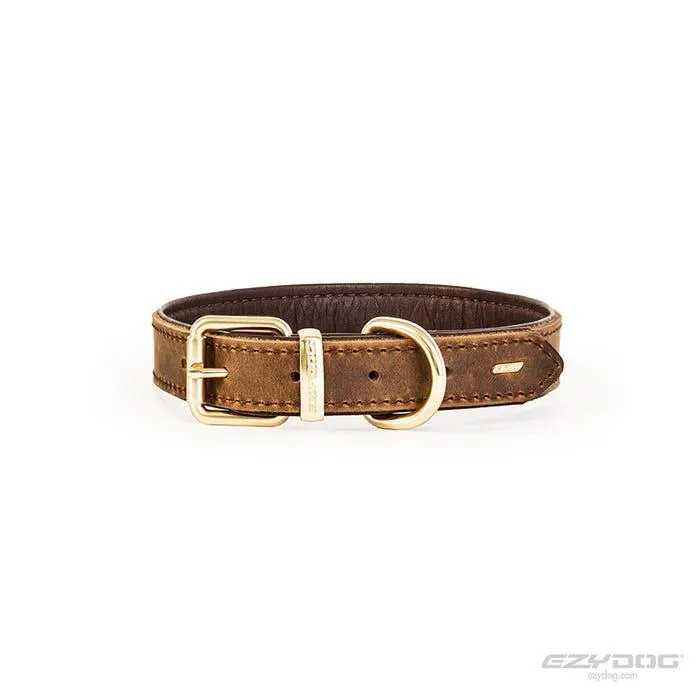Ezydog Collar Oxford Leather Brown Extra Small