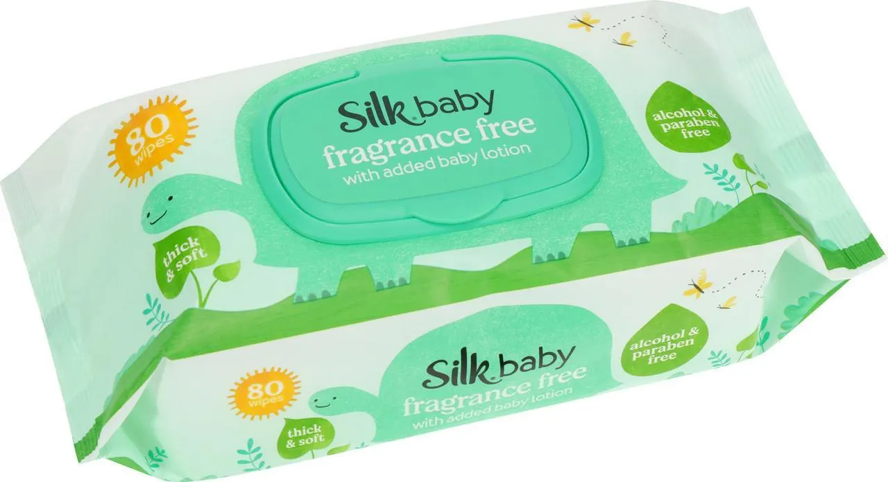 Silk Fragrance Free Baby Wipes 80’s