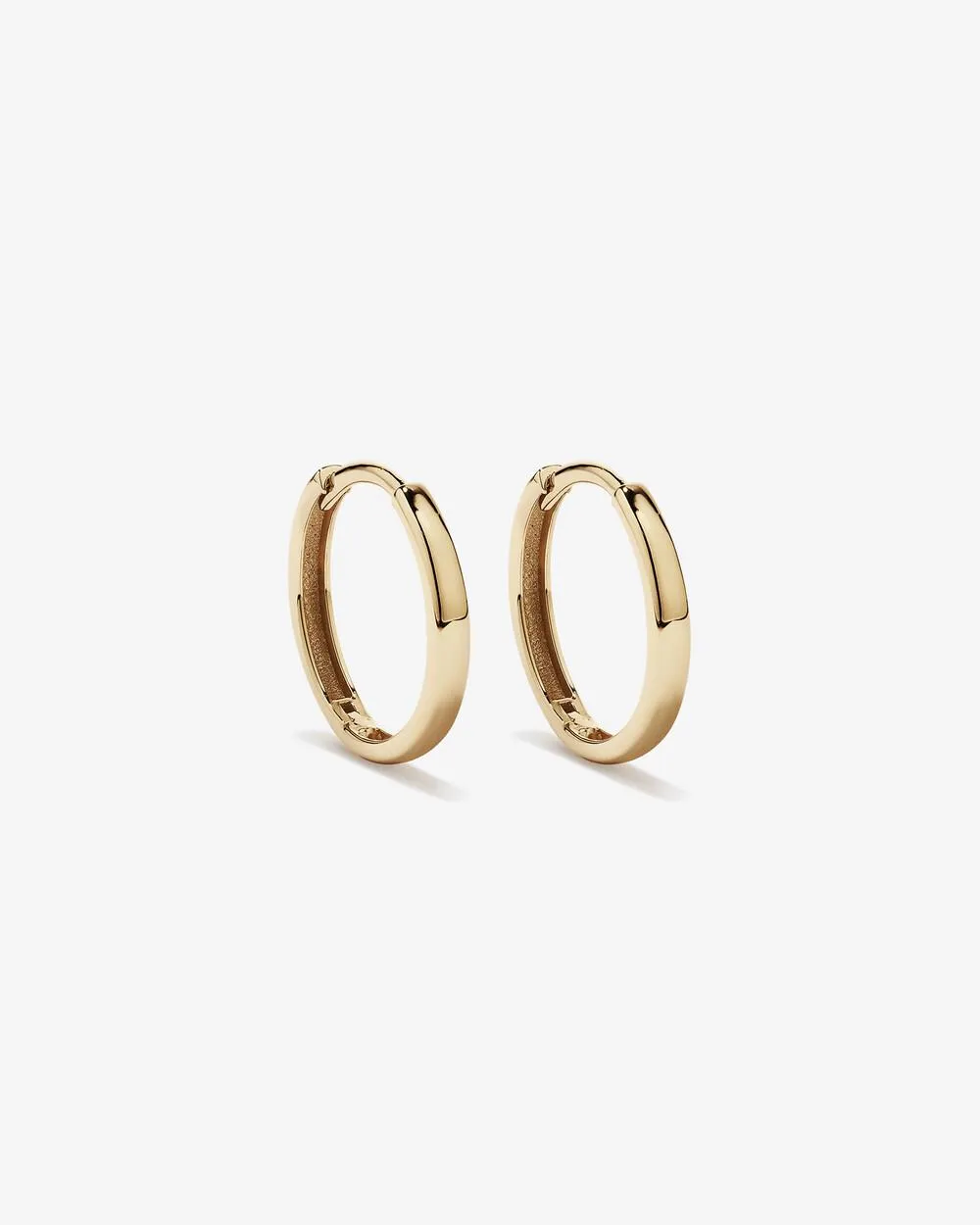 13.5mm Large Polished Huggie Earrings in 10kt Yellow Gold