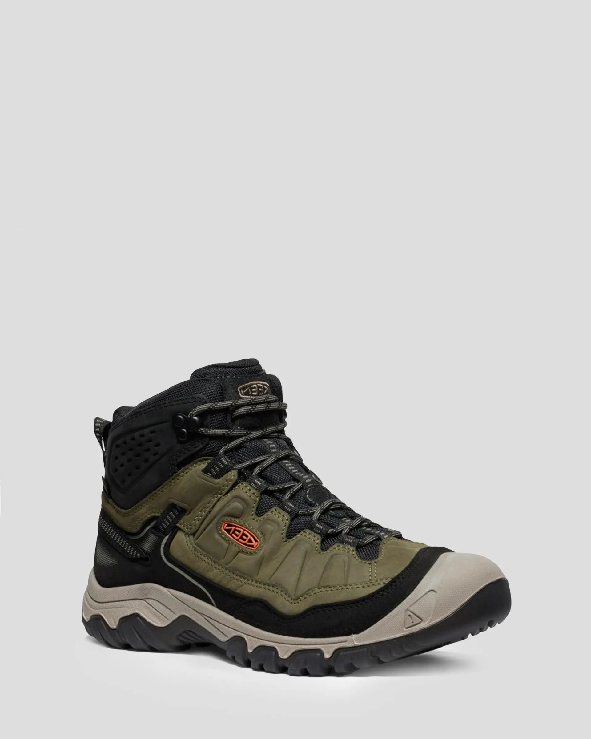 Men's Keen Targhee IV Waterproof Mid Hiking Boots - Dark Olive/Gold Flame