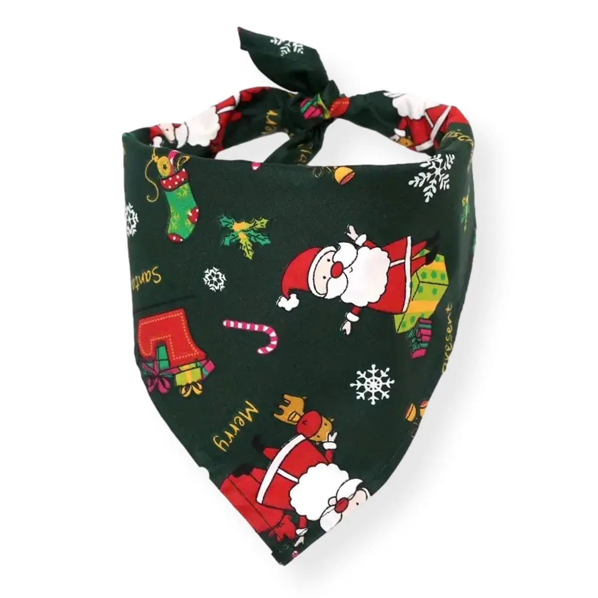 Bark & Bone Bandana Green Santa is Sleighing Dog Bandana