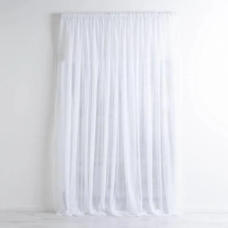 Caprice Oxford 280 cm Sheer Pencil Pleat Cut, Hem & Hang Curtain Fabric White 280 cm