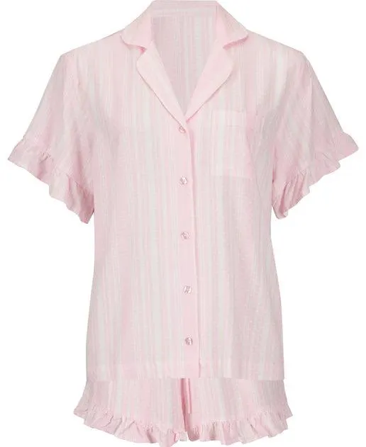 Women's Woven Frill Short PJ Set