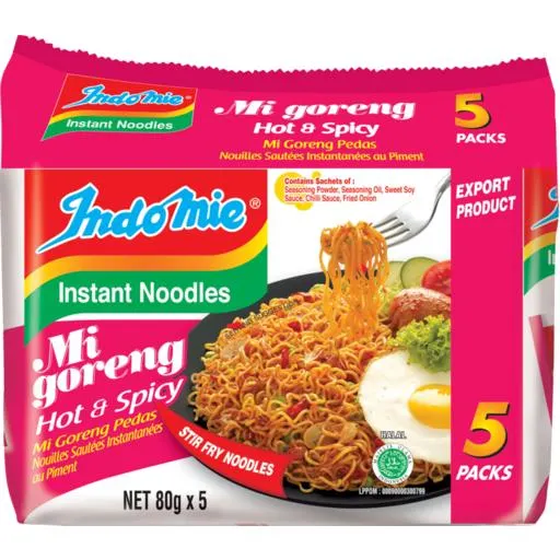 Indomie Instant Noodles Hot & Spicy Mi Goreng 5 Pack