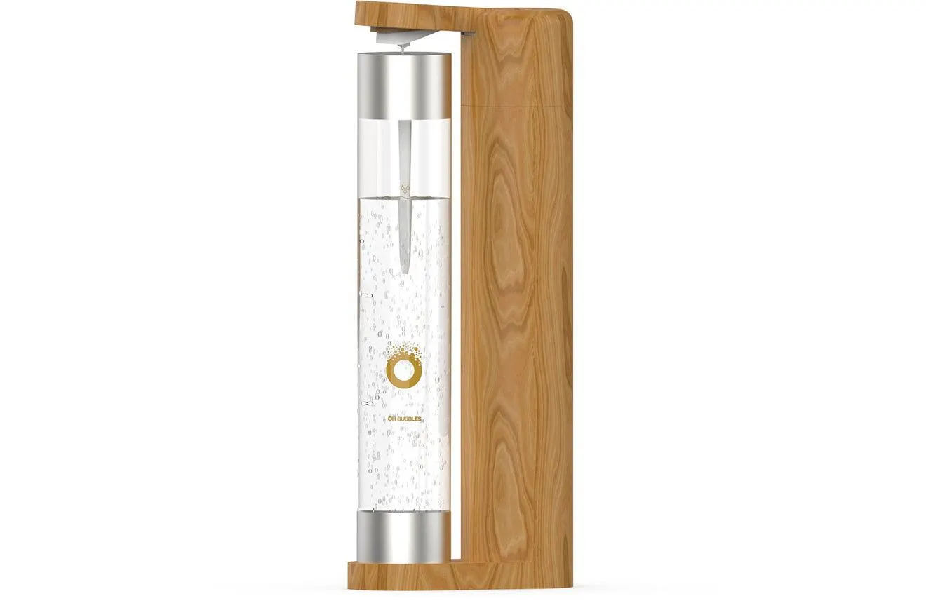 OH BUBBLES Sparkling Drink Maker - Wood Finish
