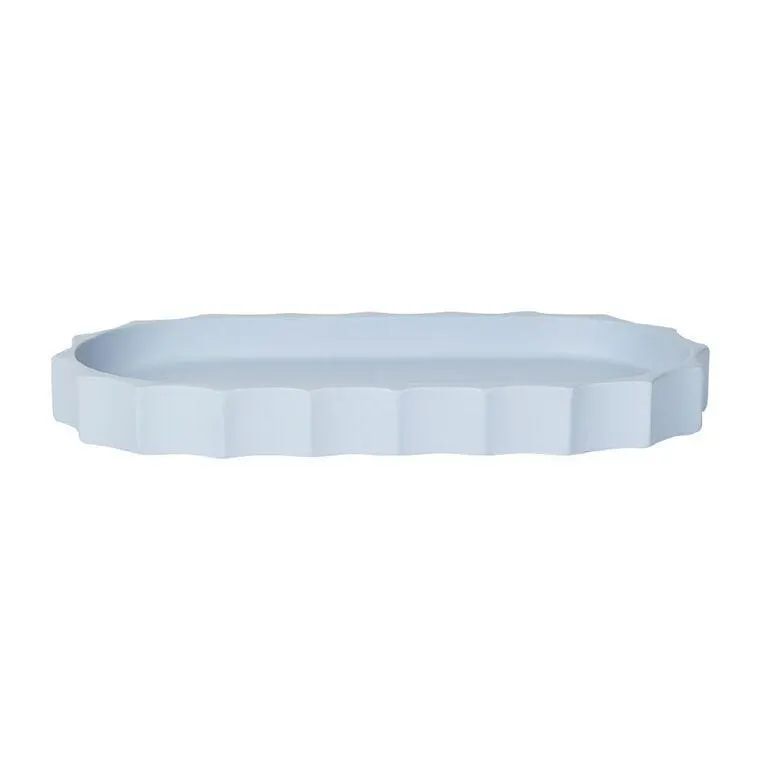 Living & Co Scallop Bathroom Tray Blue Light