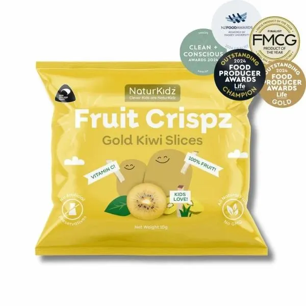 NaturKidz Fruit Crispz – Gold Kiwi Slices – 10g