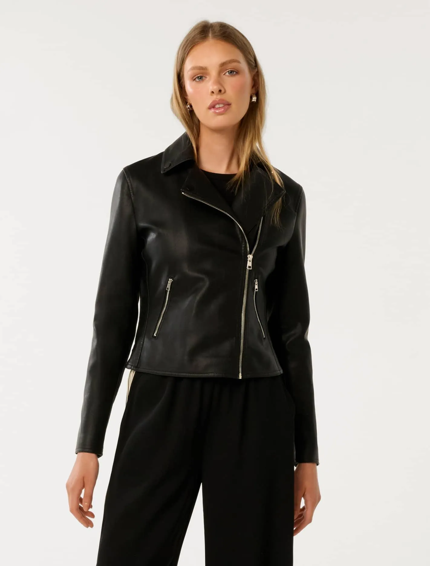Tina Faux-Leather Biker Jacket